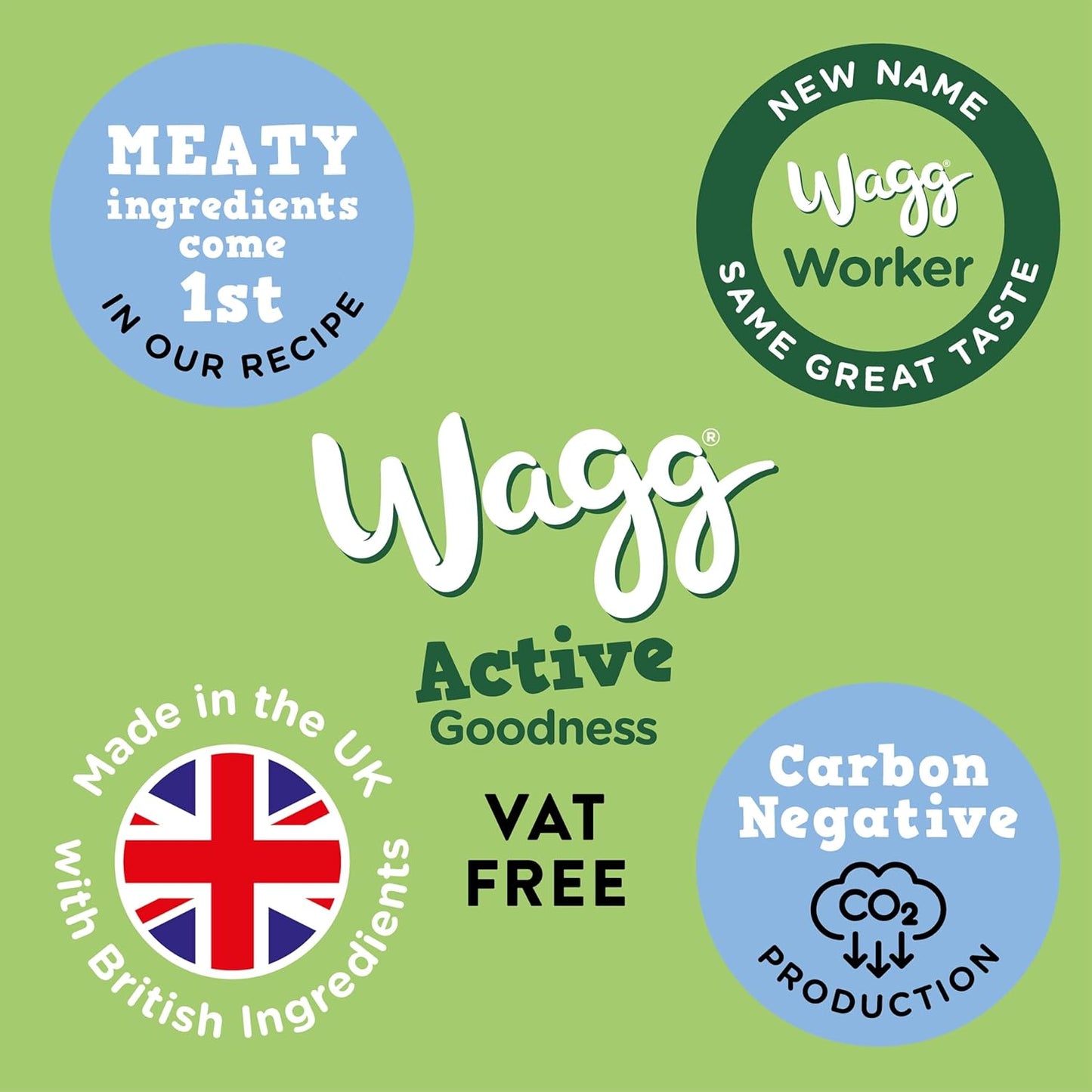 Wagg Active Goodness Complete Dry Adult Dog Food Chicken & Veg 12kg - For All Active Working Dog Breeds