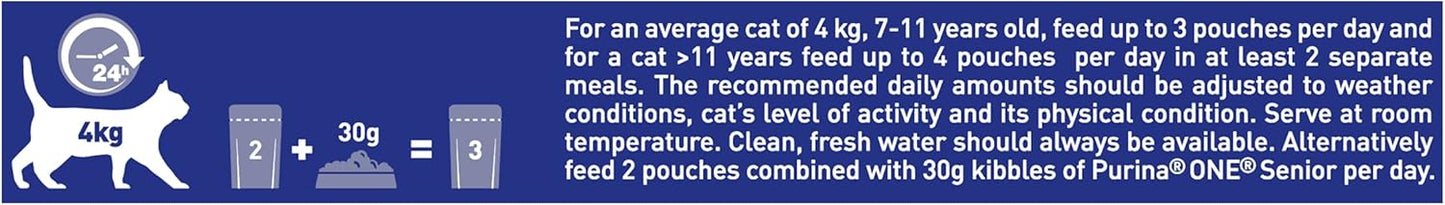 PURINA ONE Senior 7+ Mini Fillets Chicken and Beef Wet Cat Food 8x85g (Pack of 5)