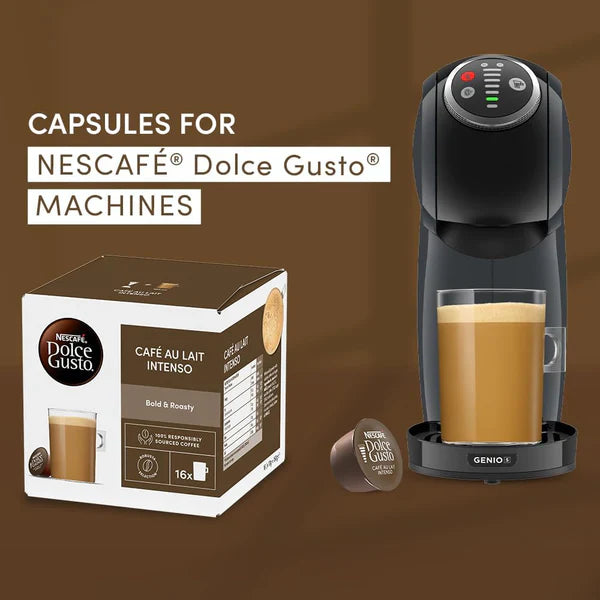 NESCAFÉ Dolce Gusto Café Au Lait Intenso Coffee Pods, Bold & Roasty, 3 Packs of 16 Capsules (Total 48 Drinks)