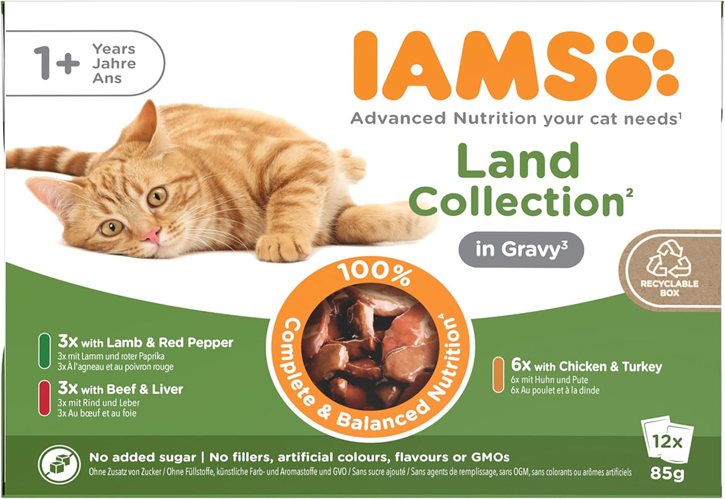 IAMS Adult Wet Cat Food Land Collection in Gravy 12 x 85g
