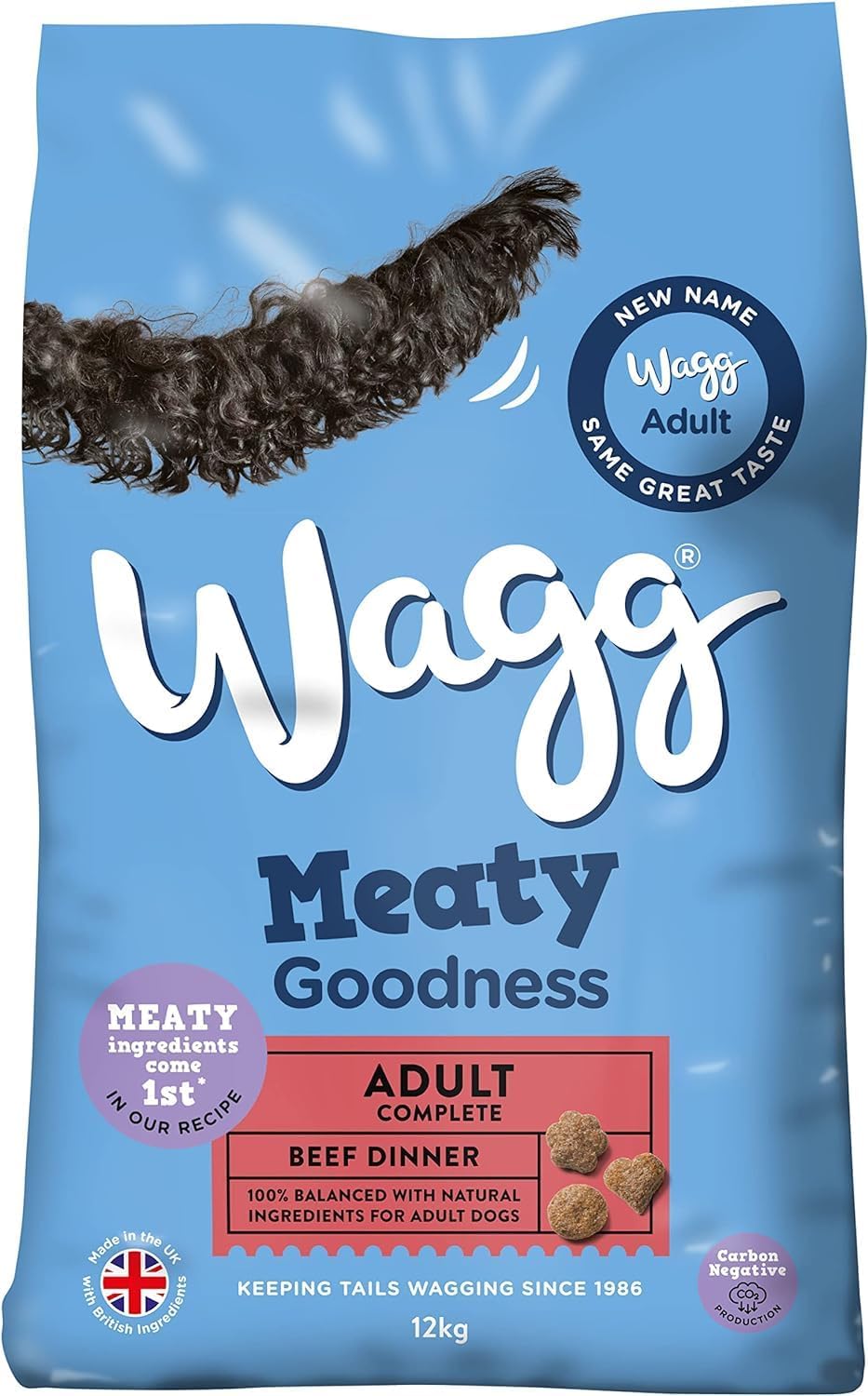 Wagg Meaty Goodness Complete Dry Adult Dog Food Beef Dinner 12kg - Meaty Ingredients Come 1st