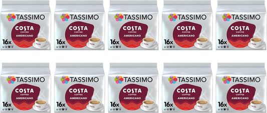 Tassimo Costa Americano Coffee Pods - 10 Packs (160 Drinks)
