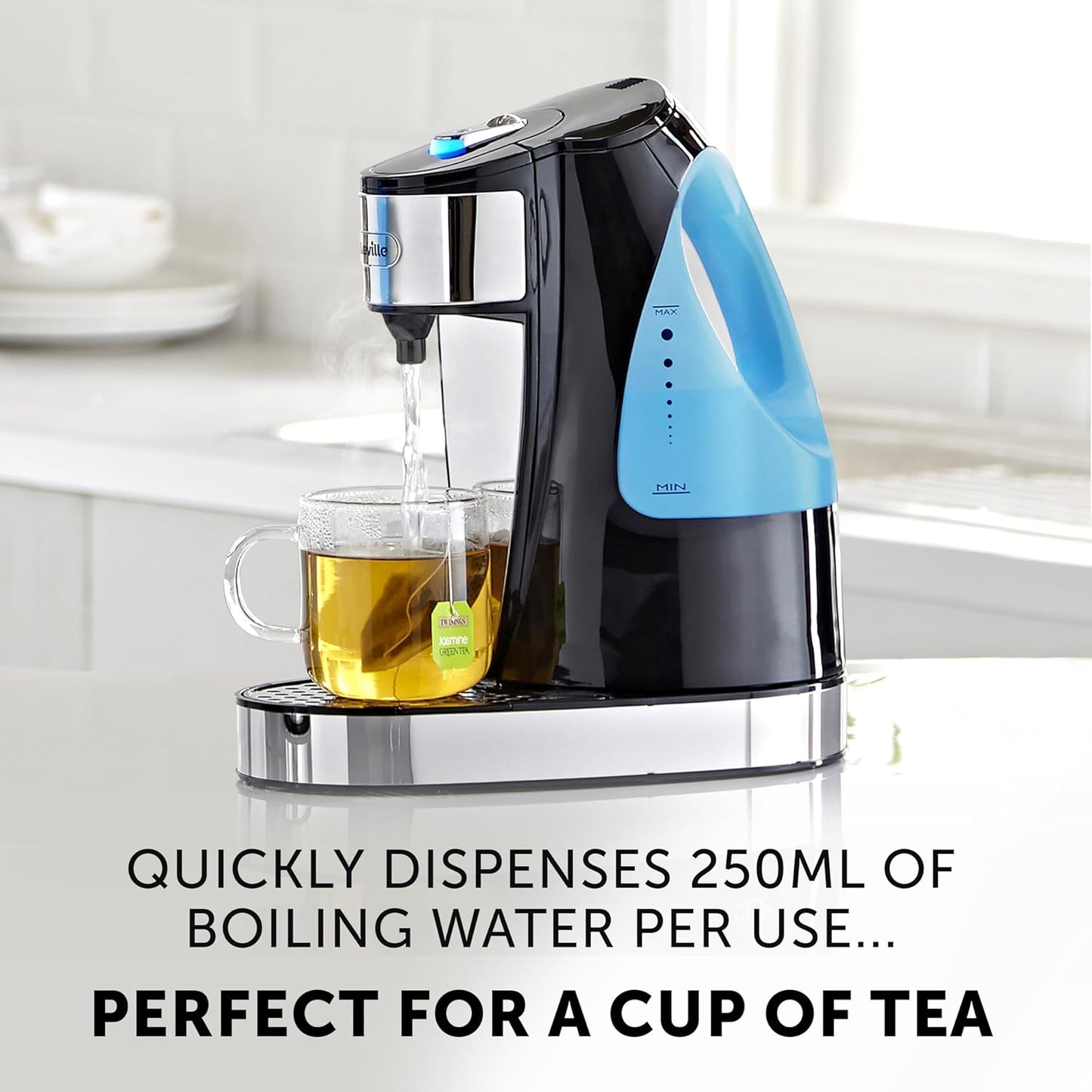 Breville HotCup Hot Water Dispenser | 3kW Fast Boil |1.5L | Energy-Efficient | Gloss Black