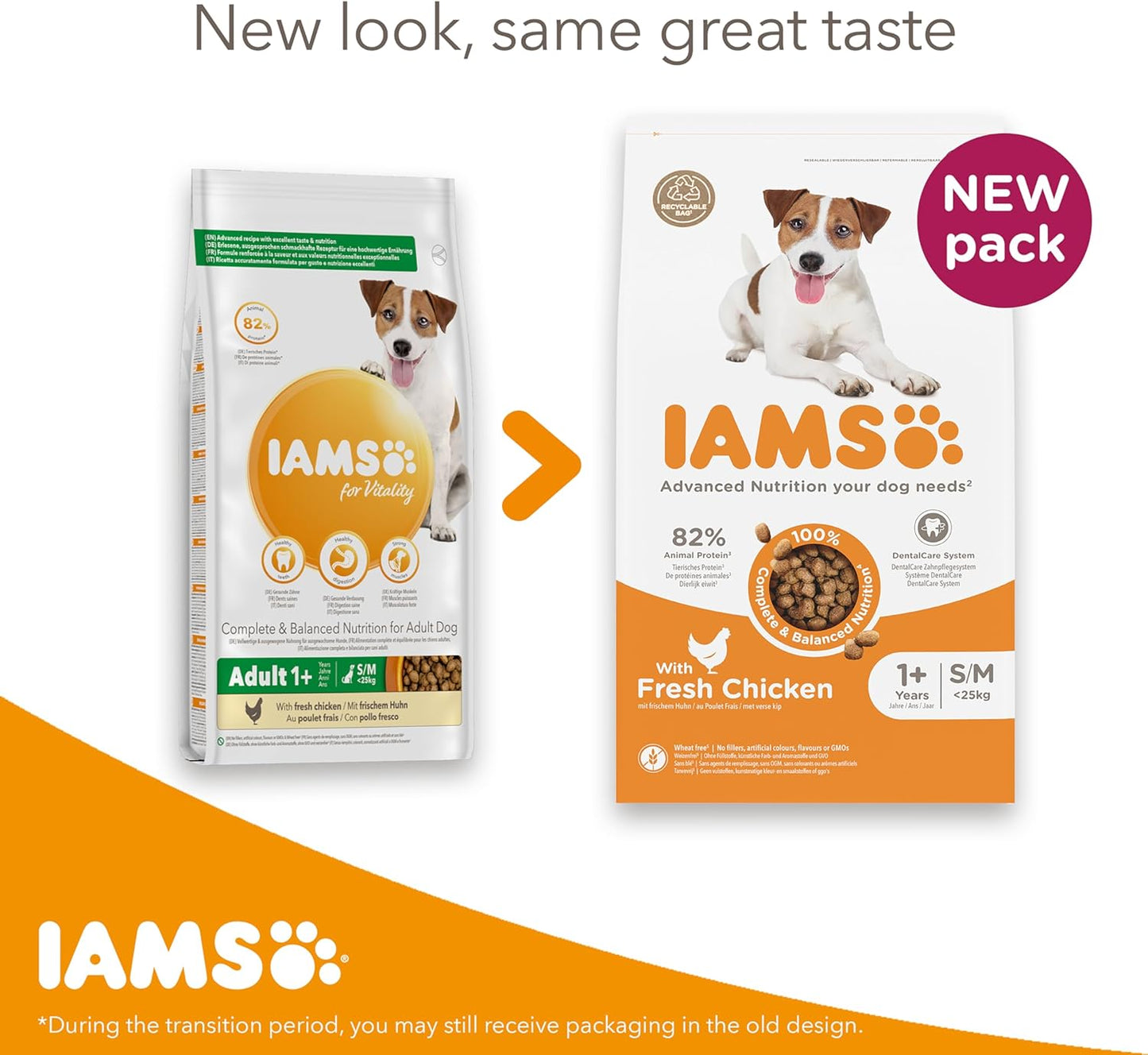 IAMS Adult Small Medium Complete Dry Dog Food Chicken 12kg - With DentalCare System