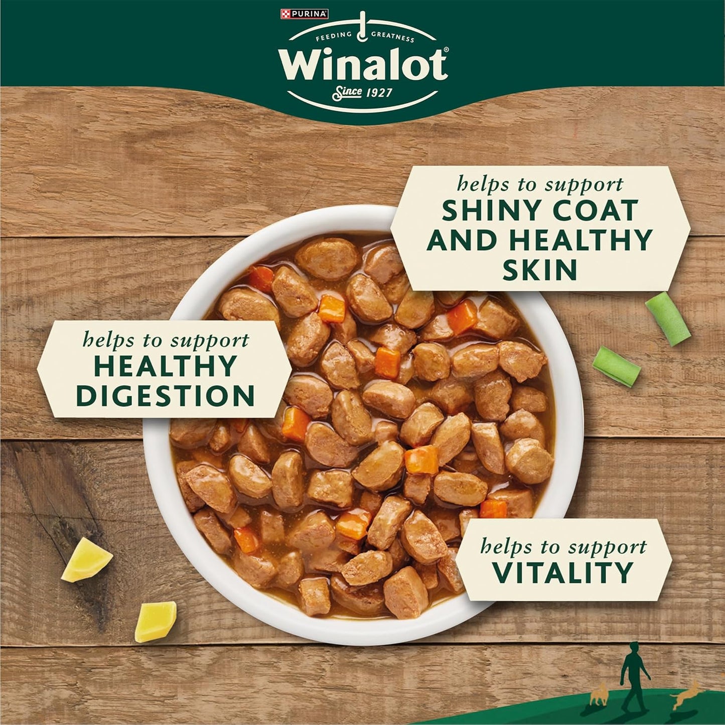WINALOT Meaty Chunks Mixed in Gravy Wet Dog Food Pouches 40x100g